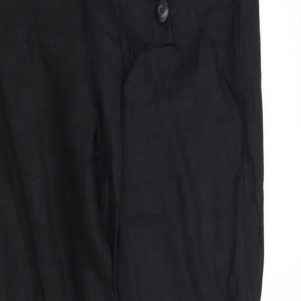 Preworn Womens Black   Trousers  Size 16 L32 in