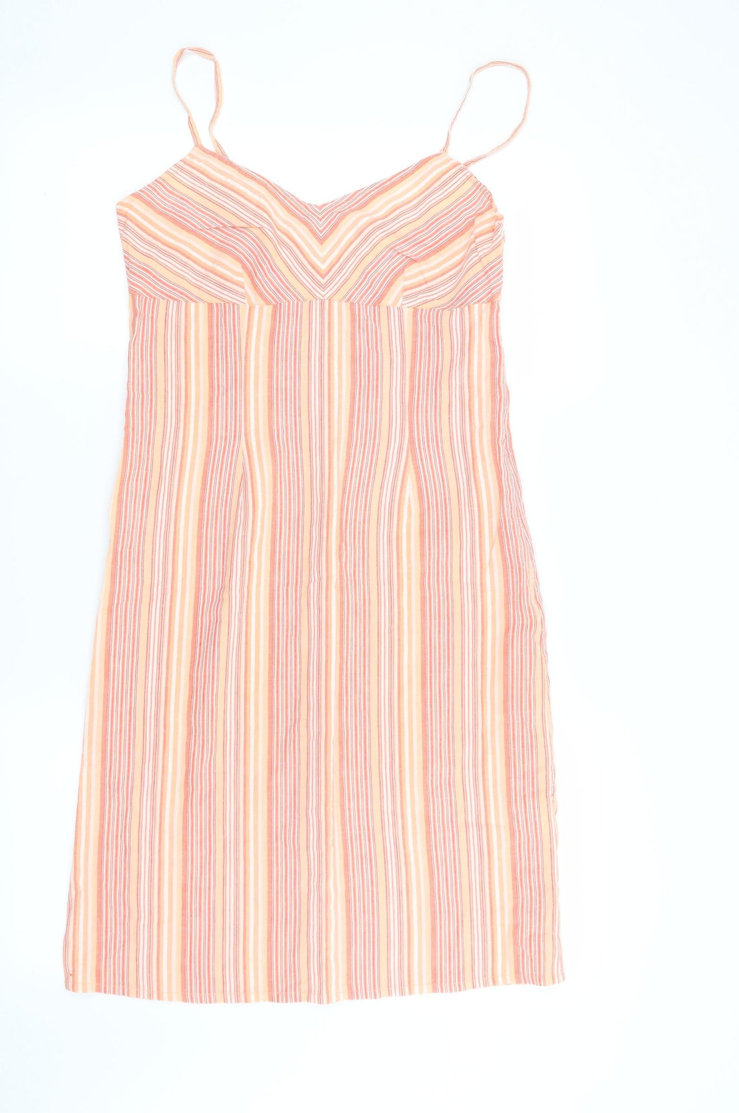 Papaya Womens Orange Striped  Slip Dress  Size 10