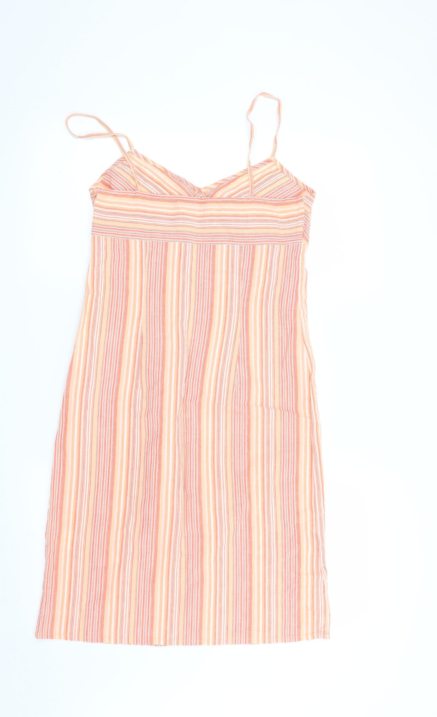 Papaya Womens Orange Striped  Slip Dress  Size 10