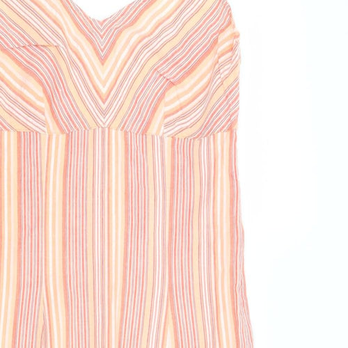 Papaya Womens Orange Striped  Slip Dress  Size 10