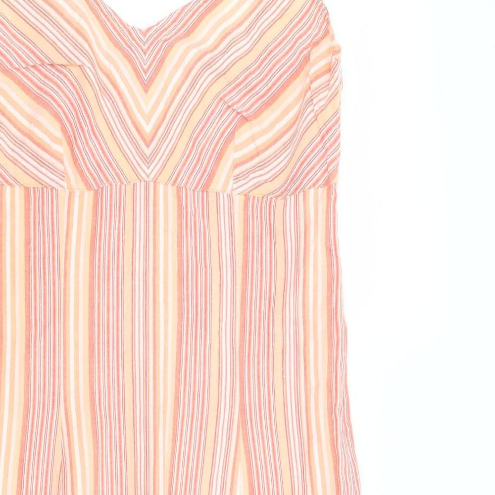 Papaya Womens Orange Striped  Slip Dress  Size 10