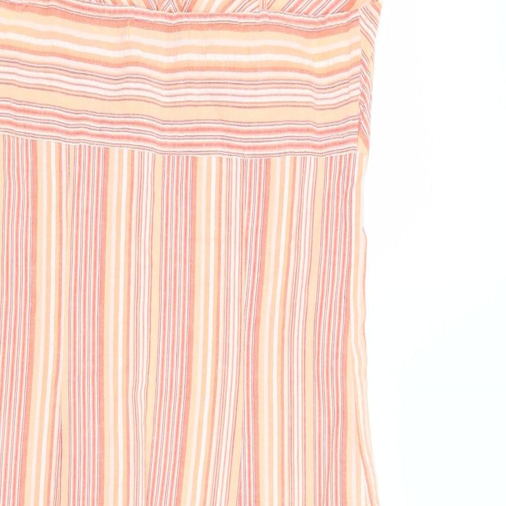 Papaya Womens Orange Striped  Slip Dress  Size 10