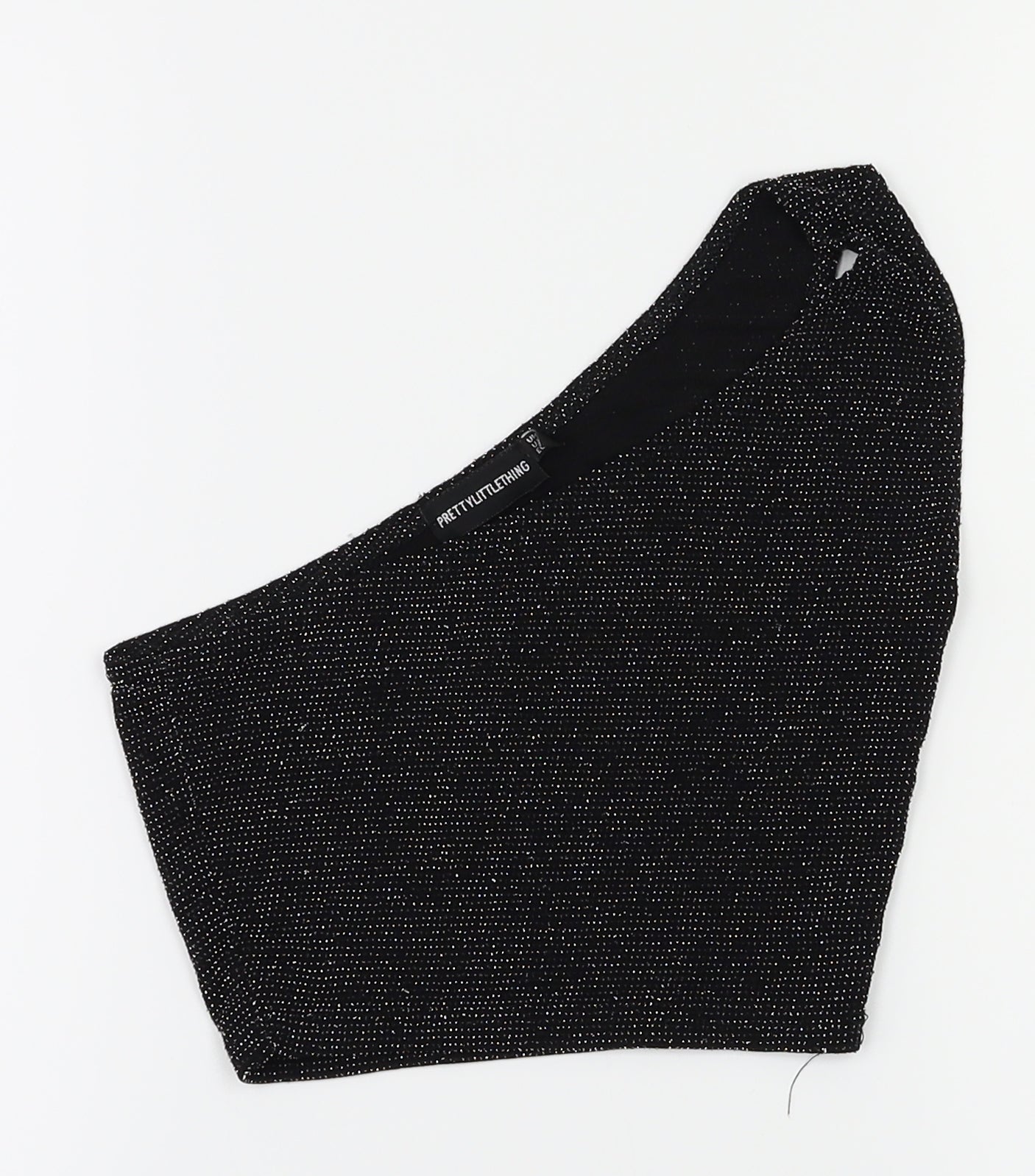 PRETTYLITTLETHING Womens Black   Cropped T-Shirt Size 4