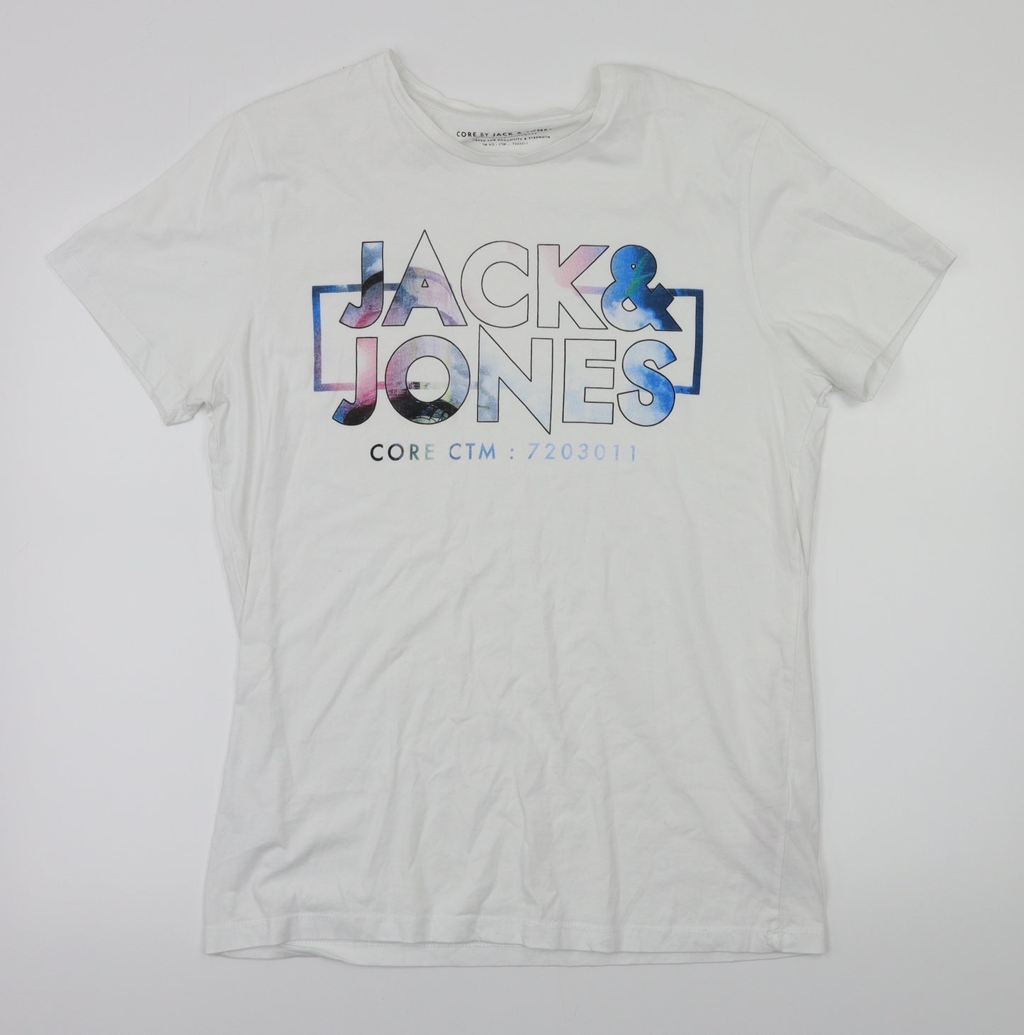JACK & JONES Mens White    T-Shirt Size L