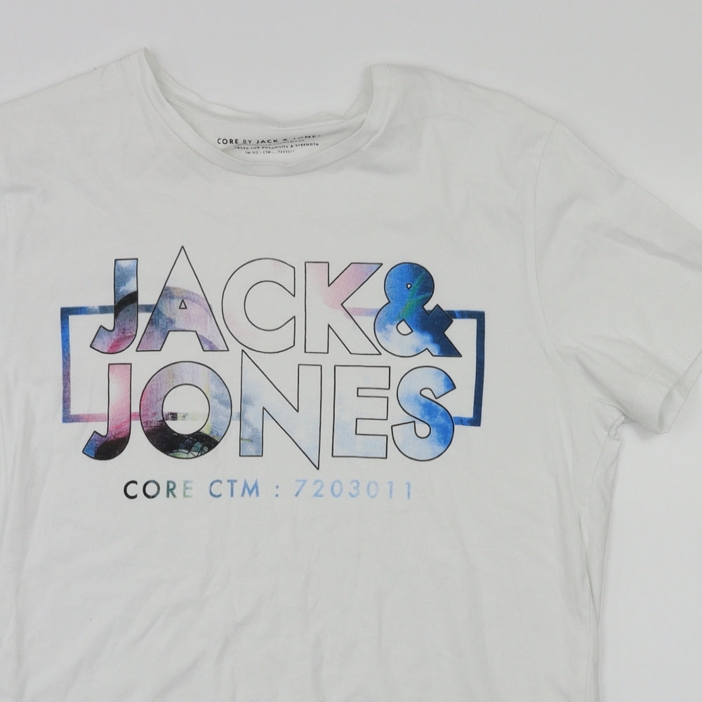 JACK & JONES Mens White    T-Shirt Size L