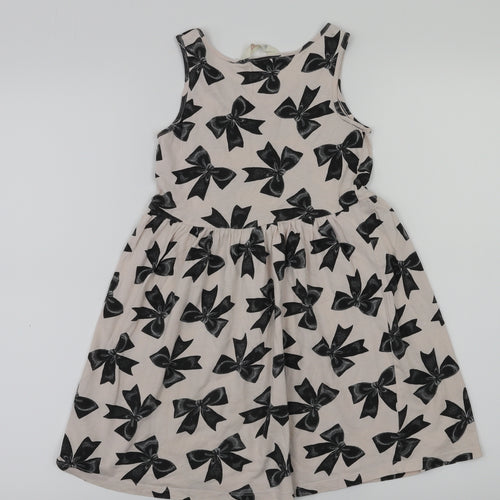 H&M Girls Pink Houndstooth  Fit & Flare  Size 6-7 Years