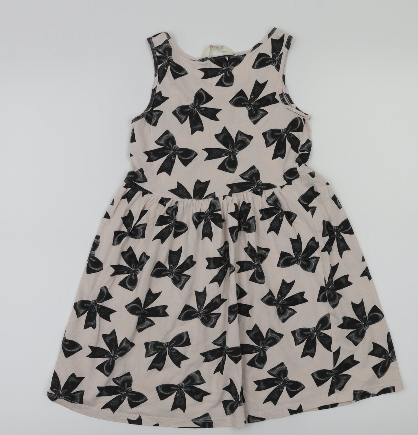 H&M Girls Pink Houndstooth  Fit & Flare  Size 6-7 Years