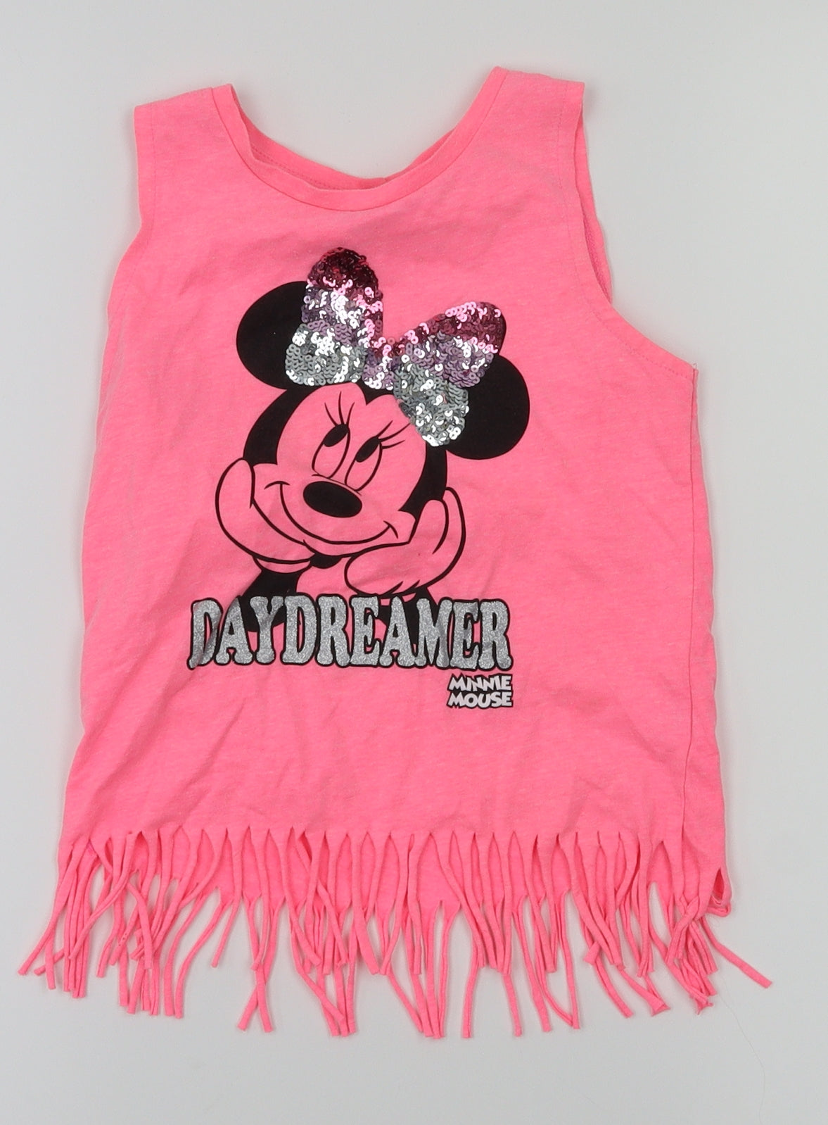 Disney Girls Pink Animal Print  Basic Tank Size 5-6 Years