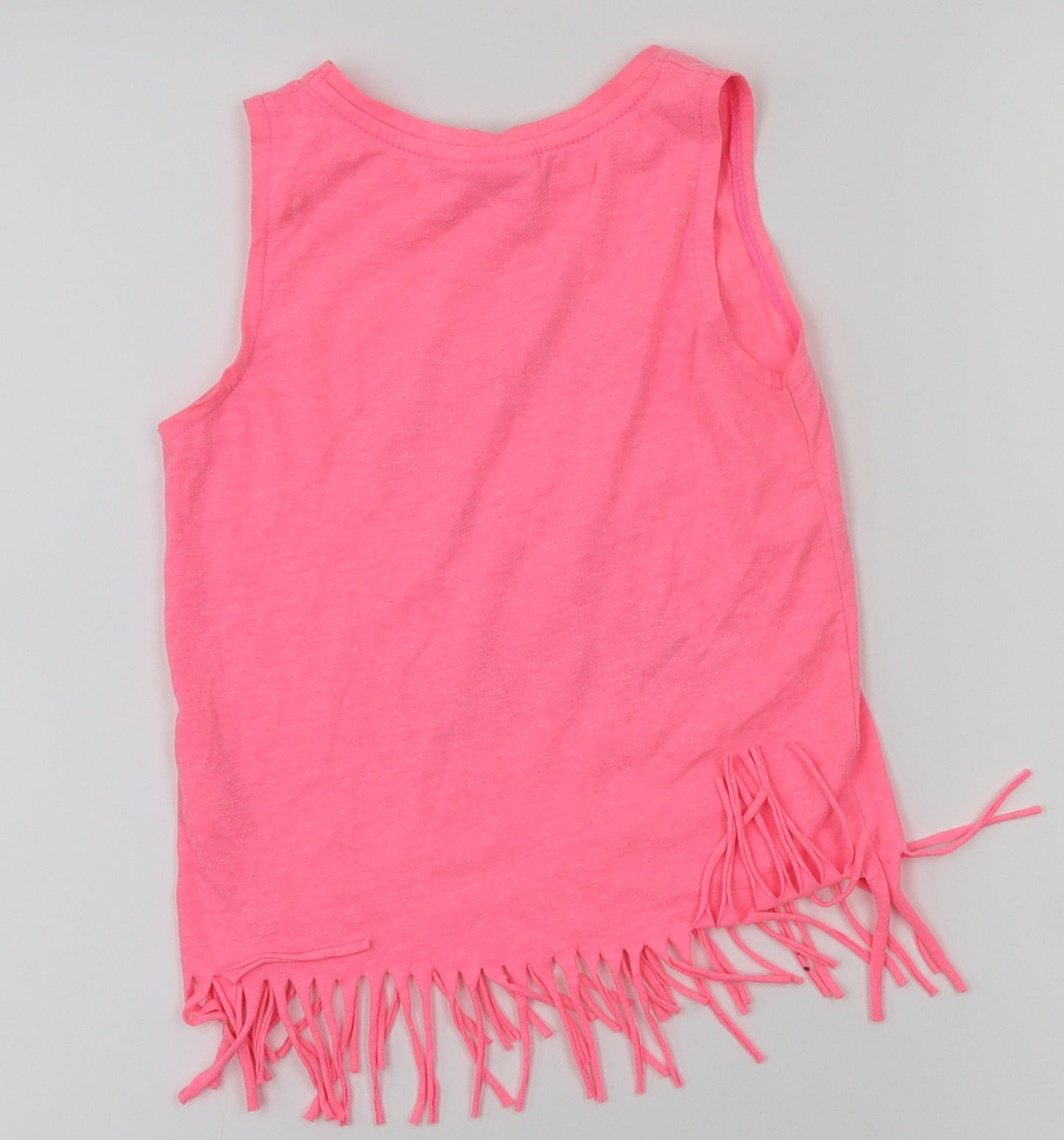 Disney Girls Pink Animal Print  Basic Tank Size 5-6 Years