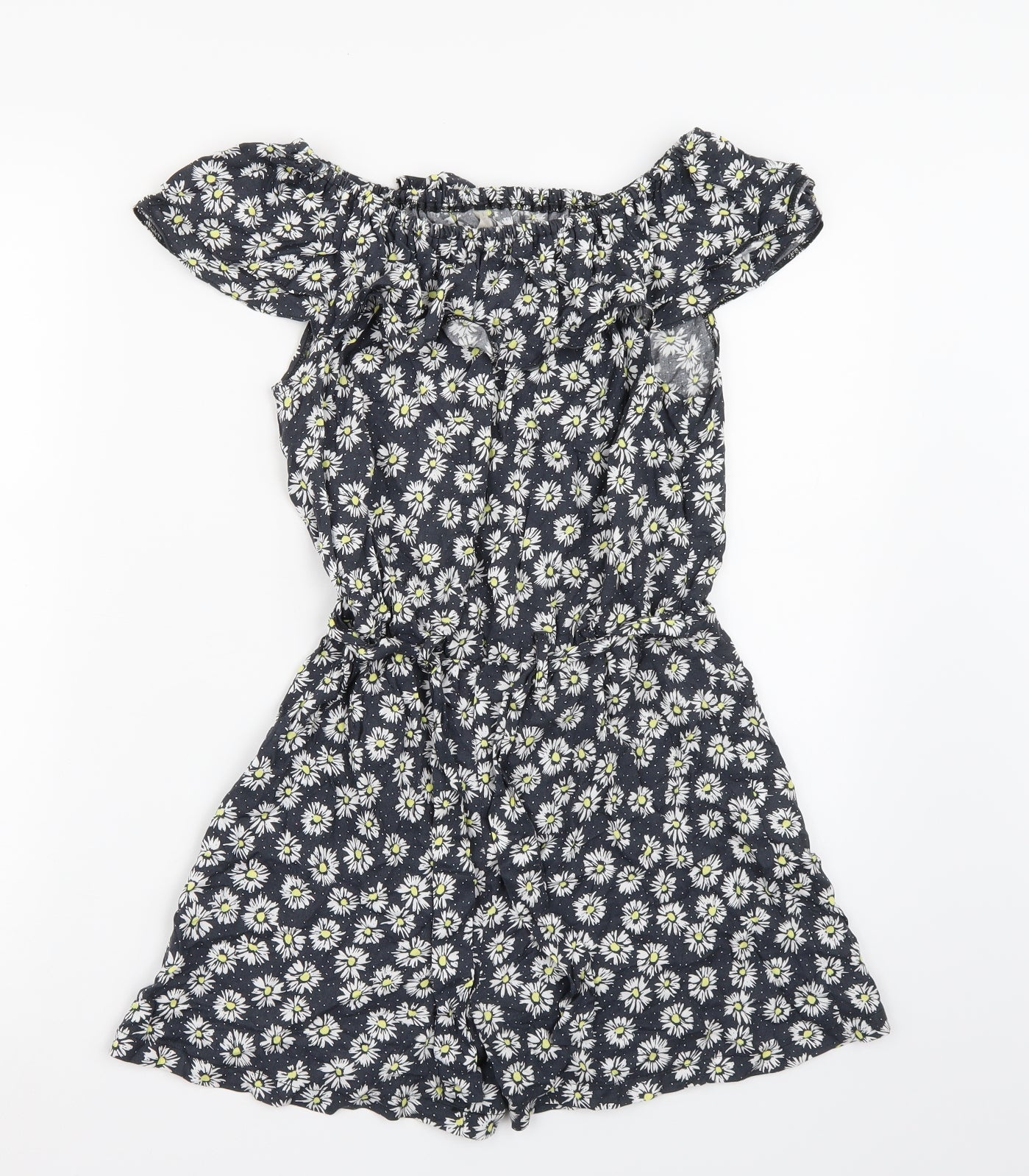John Lewis Womens Grey Floral  Playsuit One-Piece Size 12
