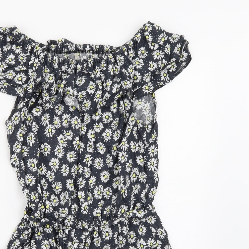 John Lewis Womens Grey Floral  Playsuit One-Piece Size 12