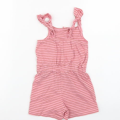 George Girls Pink Striped  Playsuit One-Piece Size 3-4 Years