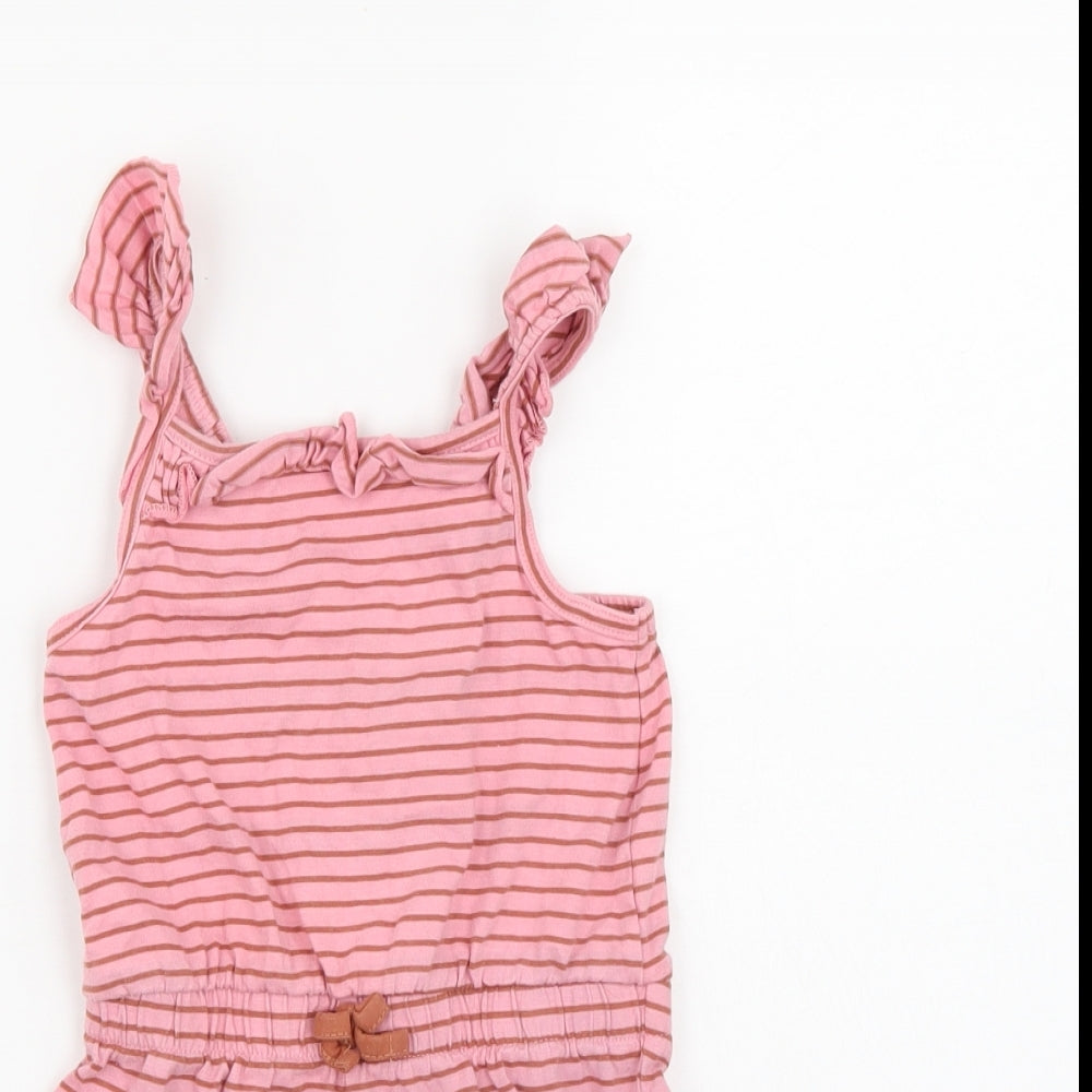 George Girls Pink Striped  Playsuit One-Piece Size 3-4 Years