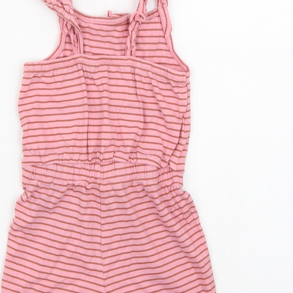 George Girls Pink Striped  Playsuit One-Piece Size 3-4 Years