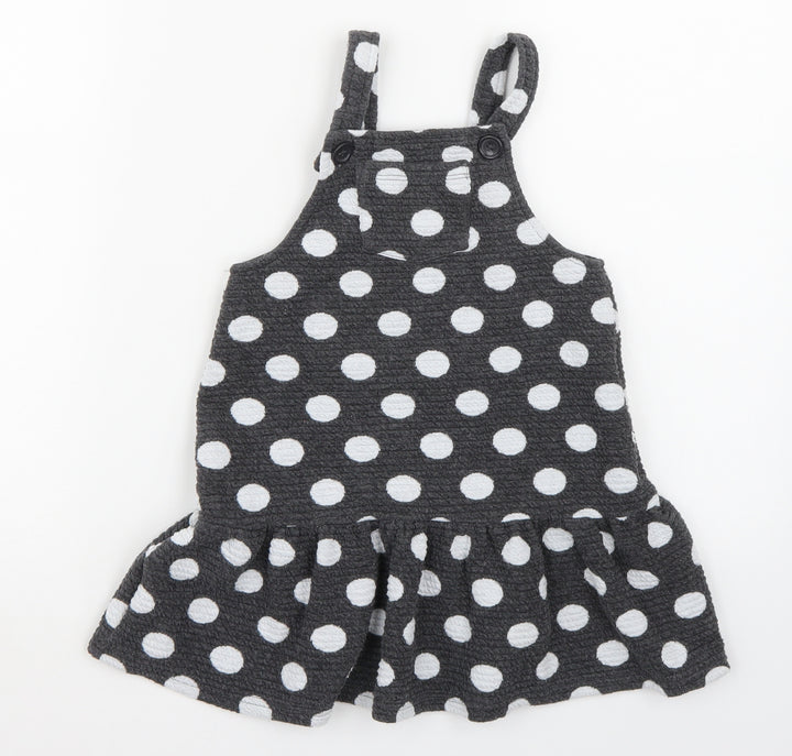 George Girls Grey Polka Dot  A-Line  Size 3-4 Years