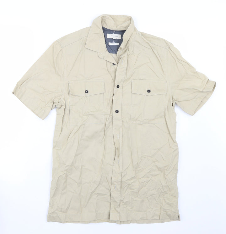 Riverisland Mens Beige Button-Up Size M