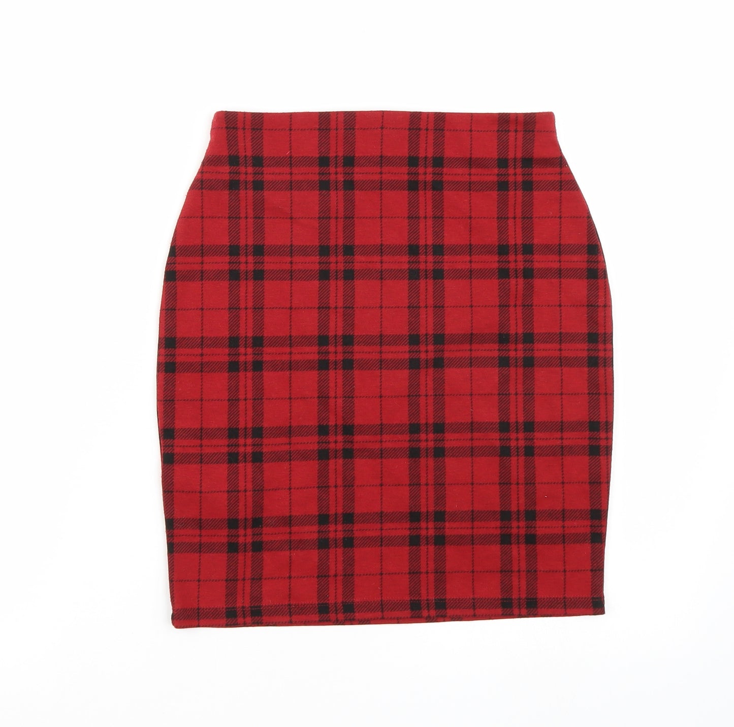 Newlook Womens Red Check  A-Line Skirt Size 6