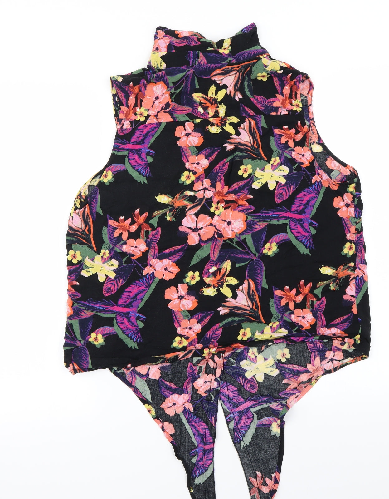 George Womens Black Floral  Basic Button-Up Size 16