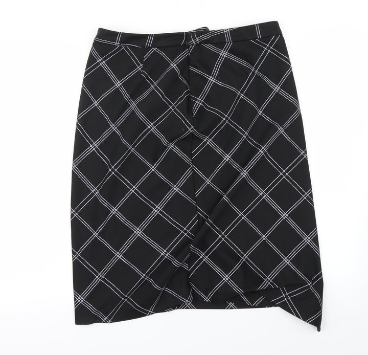 M&Co Womens Black A-Line Skirt Size 14