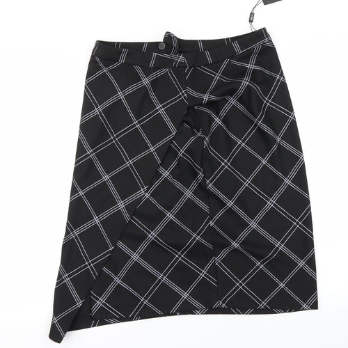 M&Co Womens Black   A-Line Skirt Size 14