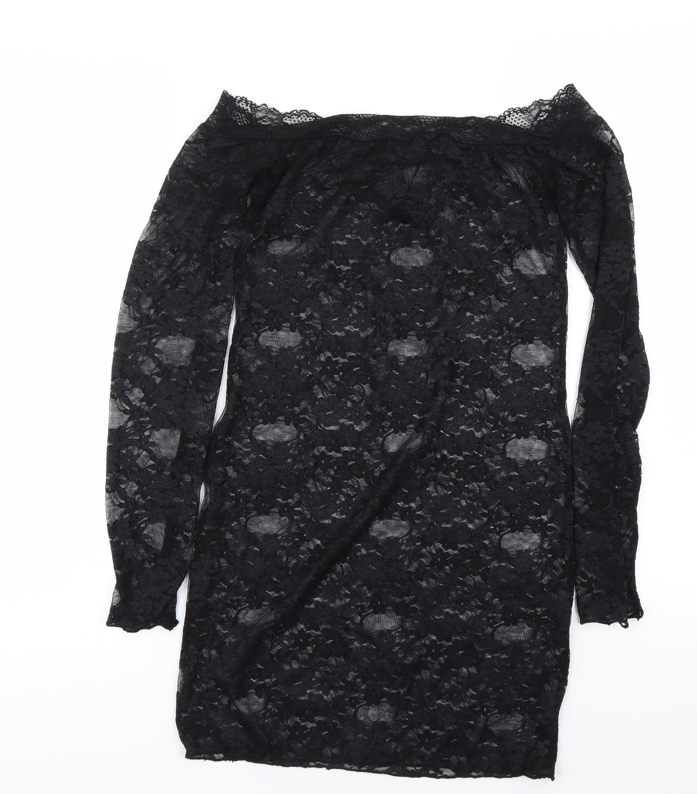 Ann Summers Womens Black Floral  Bodycon  Size S