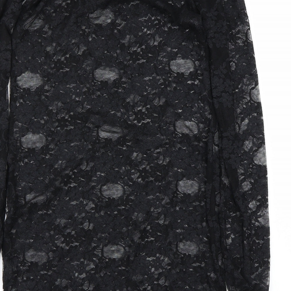 Ann Summers Womens Black Floral  Bodycon  Size S