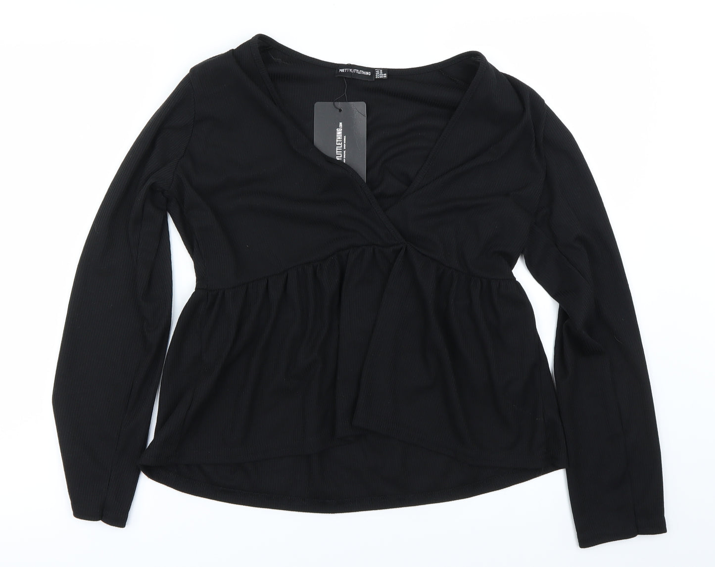 PRETTYLITTLETHING Womens Black   Basic Blouse Size 16