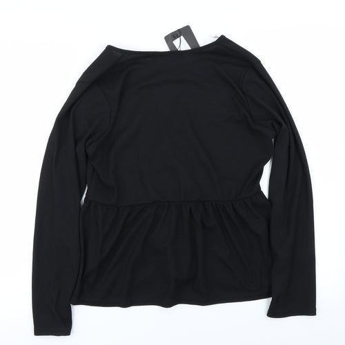PRETTYLITTLETHING Womens Black   Basic Blouse Size 16