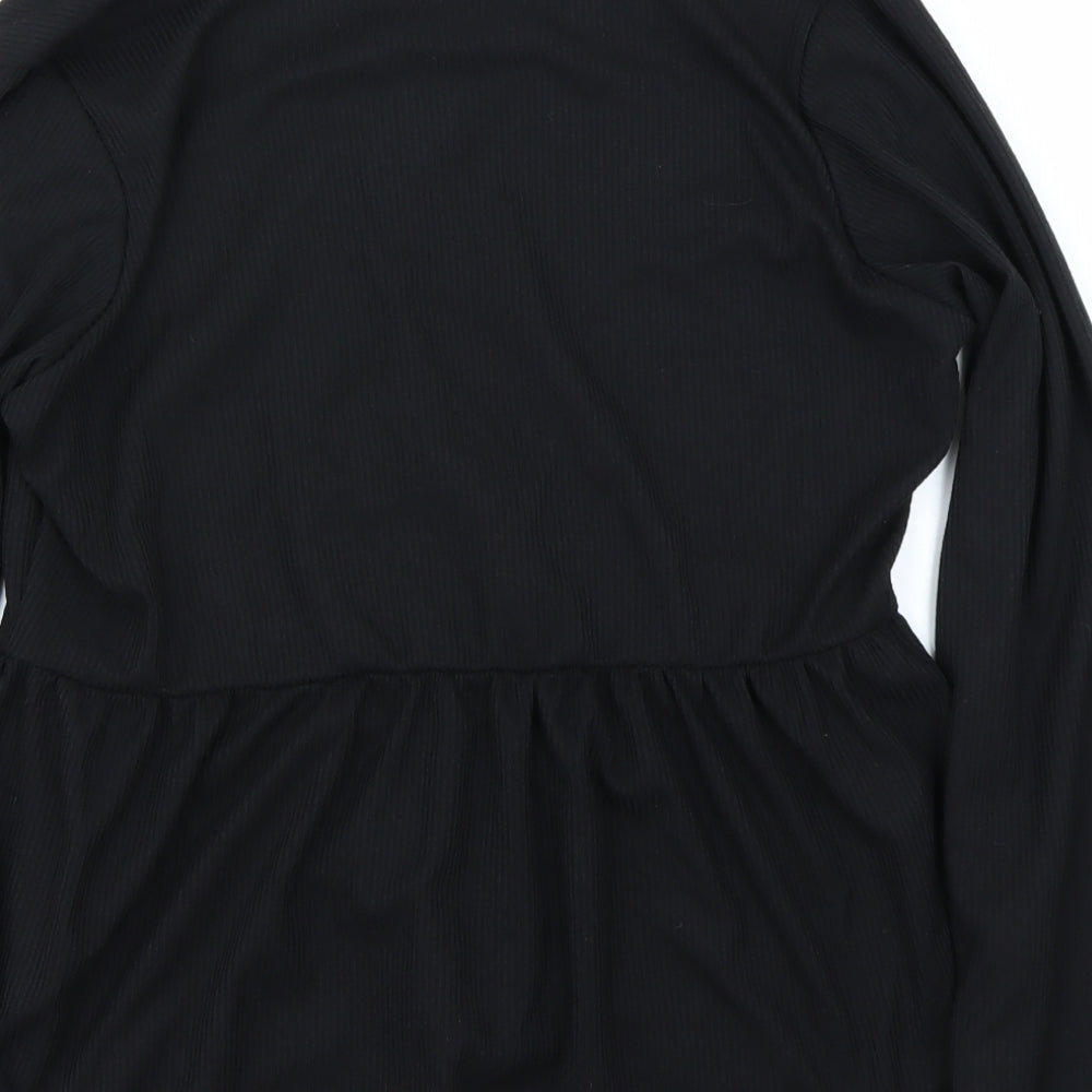 PRETTYLITTLETHING Womens Black   Basic Blouse Size 16