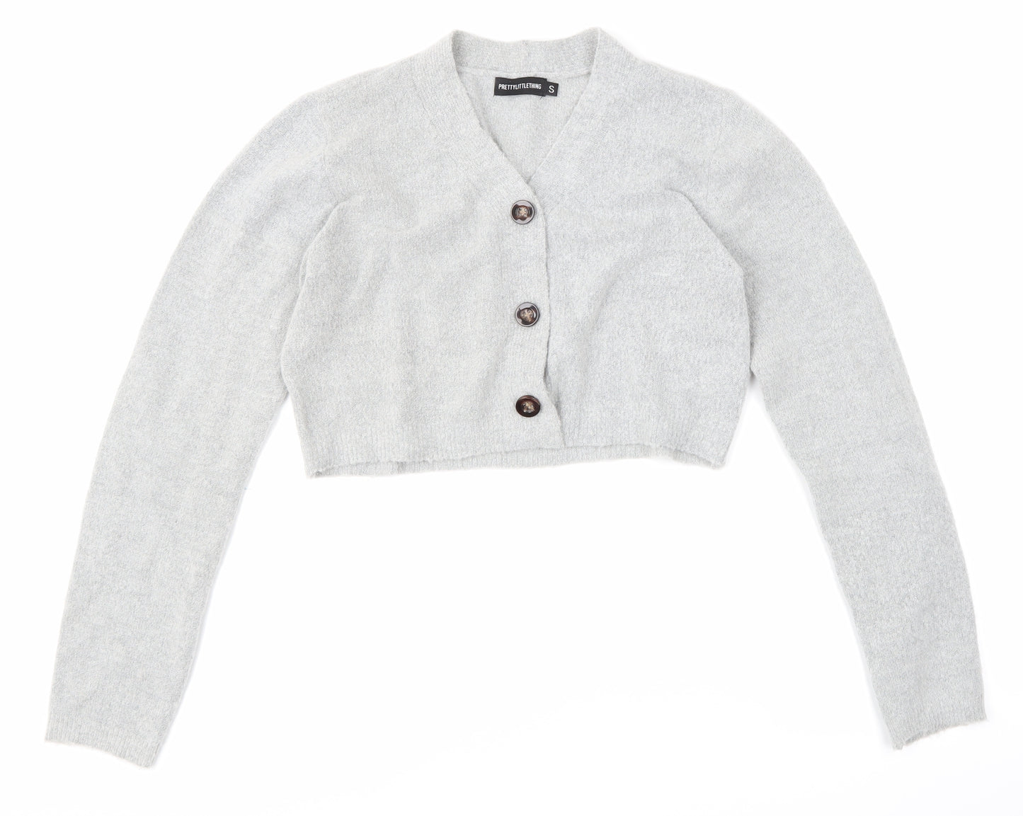 PRETTYLITTLETHING Womens Grey   Cardigan Jumper Size S