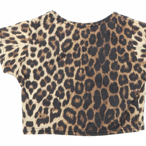 Minx London Girls Brown Animal Print  Basic Tank Size 9-10 Years