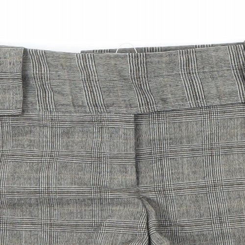 Select Womens Grey Check  Hot Pants Shorts Size 10