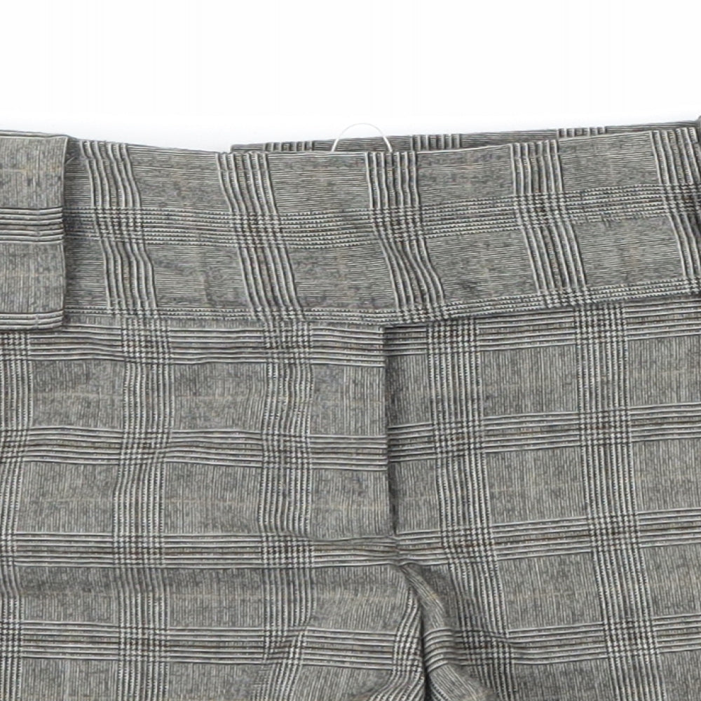 Select Womens Grey Check  Hot Pants Shorts Size 10