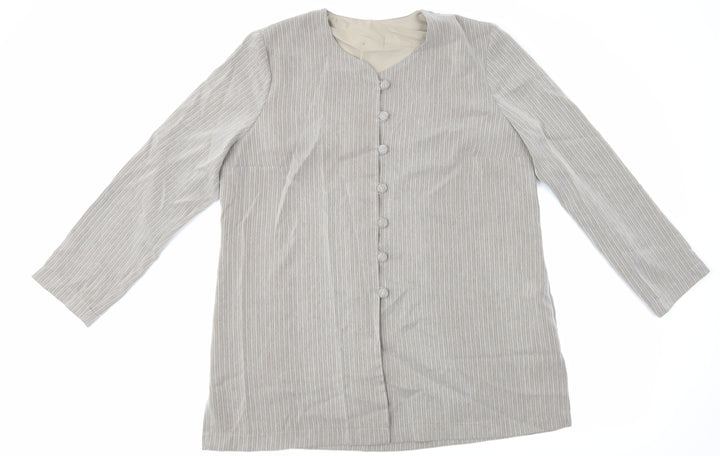 Hamells Womens Brown Striped Jacket Size 16