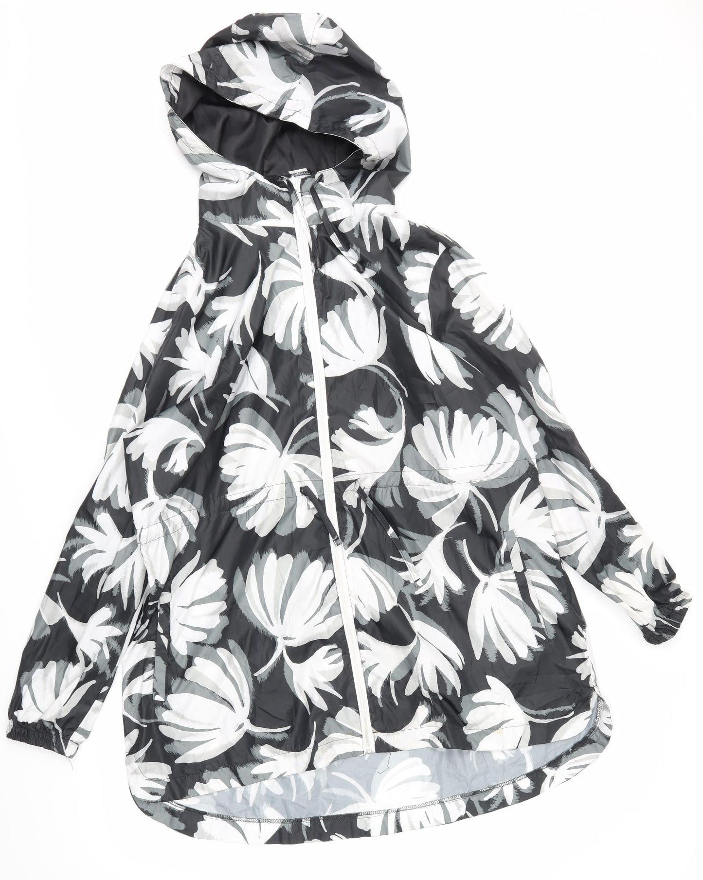 Marks and Spencer Womens White Floral  Rain Coat Jacket Size L