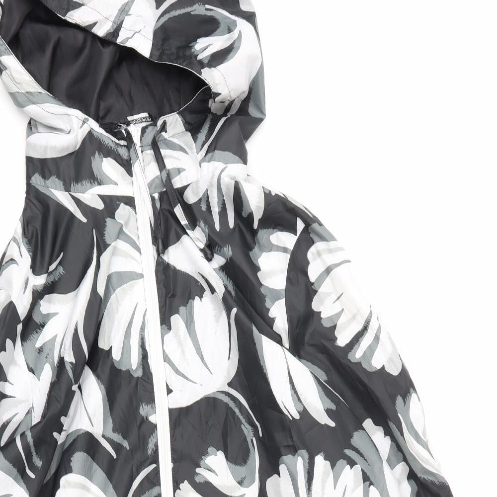Marks and Spencer Womens White Floral  Rain Coat Jacket Size L