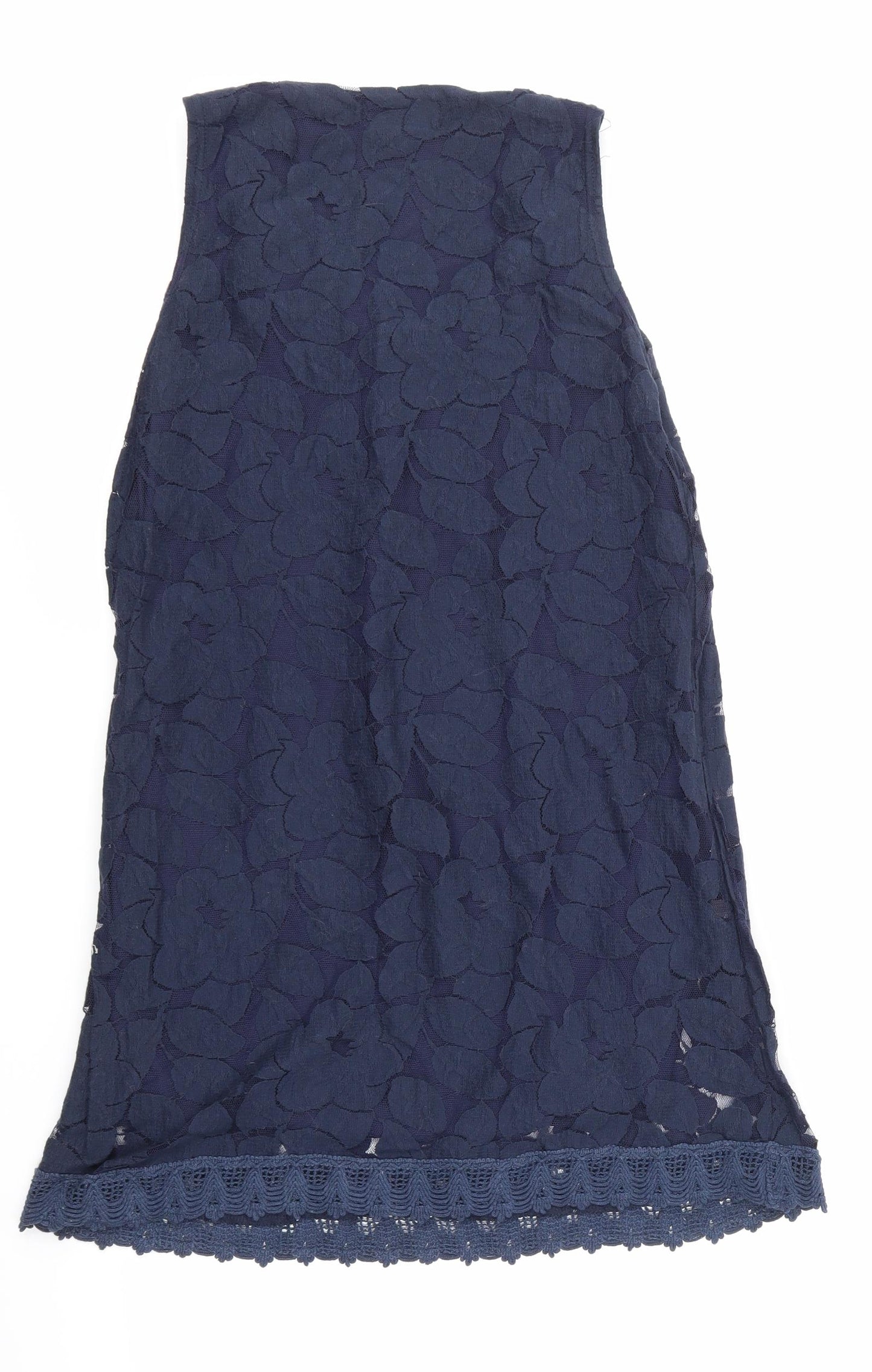 Ravi Famous Womens Blue  Lace Basic T-Shirt Size S