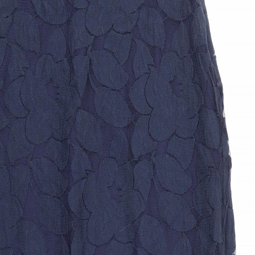 Ravi Famous Womens Blue  Lace Basic T-Shirt Size S