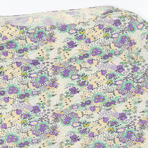 Heattech Womens White Floral  Basic T-Shirt Size M