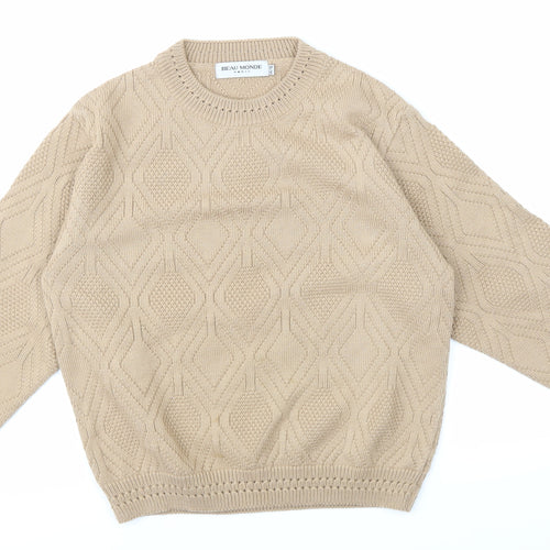 Beau Monde Womens Beige   Henley Jumper Size 14