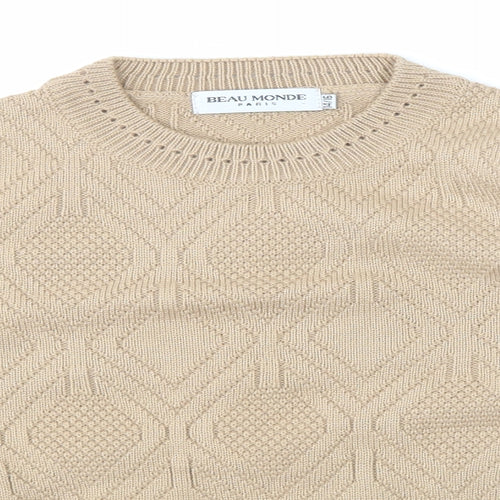 Beau Monde Womens Beige   Henley Jumper Size 14