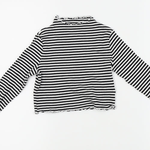 I love girls wear Girls White Striped  Basic T-Shirt Size 7 Years