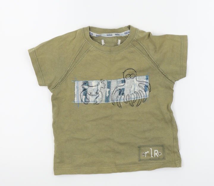 Debenhams Boys Green Basic T-Shirt Size 2-3 Years