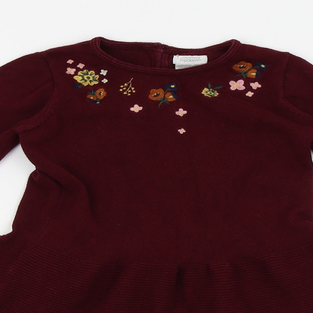 mamas & papas Girls Red   Fit & Flare  Size 2-3 Years