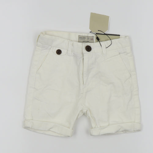 Zara Boys White   Chino Shorts Size 4 Years