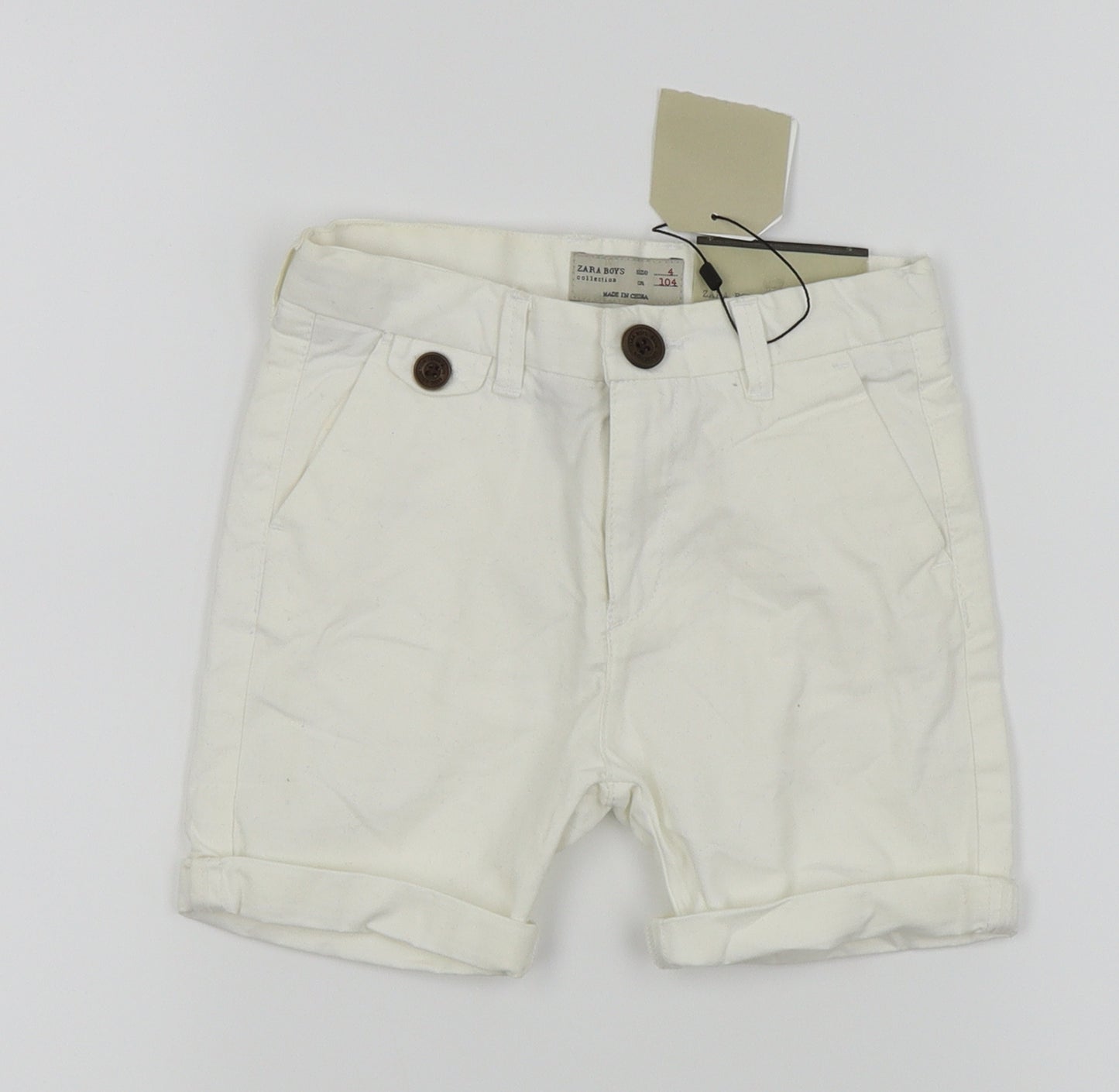 Zara Boys White   Chino Shorts Size 4 Years