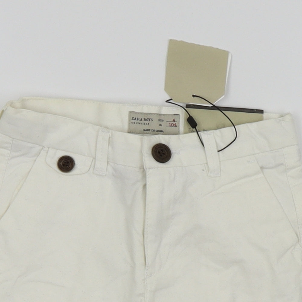Zara Boys White   Chino Shorts Size 4 Years