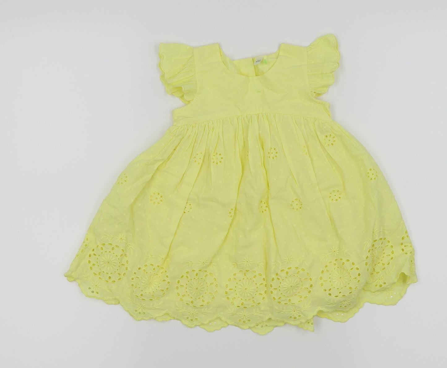 BHS Girls Yellow   Fit & Flare  Size 6-9 Months