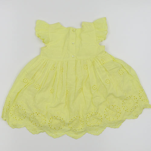 BHS Girls Yellow   Fit & Flare  Size 6-9 Months