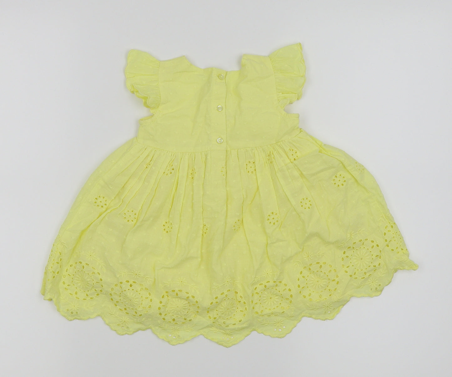 BHS Girls Yellow   Fit & Flare  Size 6-9 Months